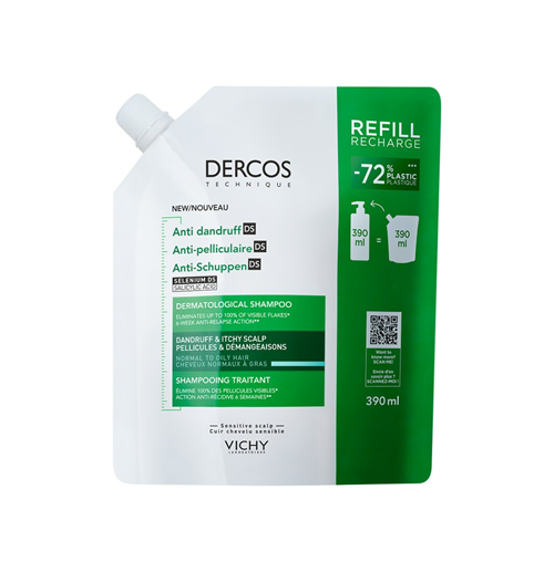 Vichy Dercos Šampon protiv prhuti za normalnu/masnu kosu Refill 390 ml