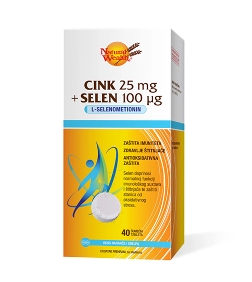 Natural wealth cink 25 mg + selen 100 mcg 40 šumećih tableta 09/2026