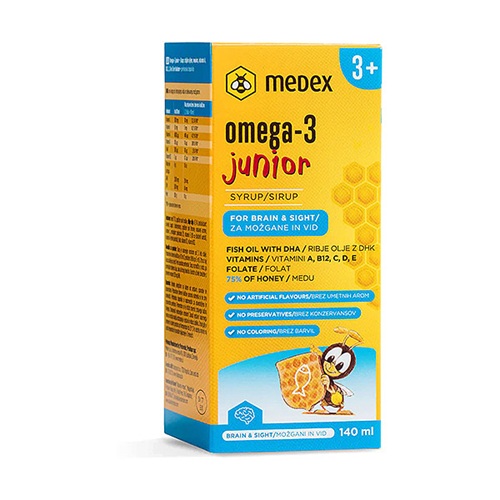 Medex sirup omega-3 junior 140 ml 10/2026