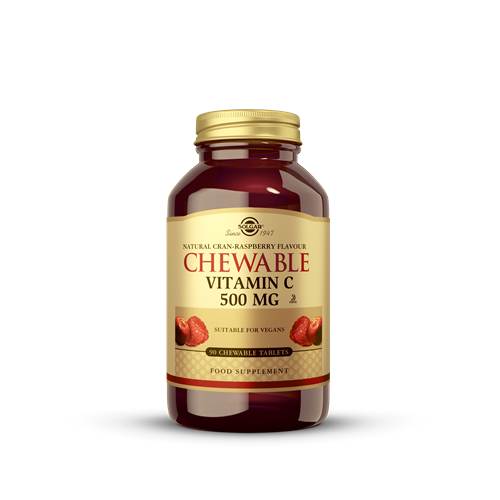 Solgar vitamin c 500 za žvakanje, okus brusnice/maline