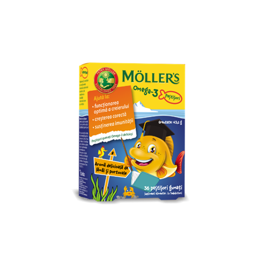 Mollers omega 3 ribice okus limuna/naranče 36 gumenih ribica 11/2026