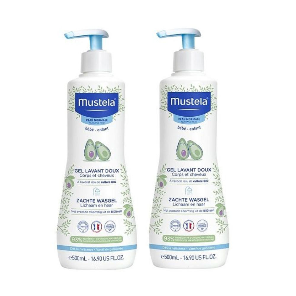 Mustela nježni dermatološki gel za pranje 500 ml (2 kom.) - PROMO PAKET!