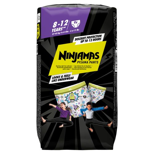Ninjamas Pyjama Pants pelene-gaćice, vel. 3 (27 – 43 kg) – Heart, 9 kom. 12/2026