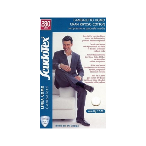 Scudotex preventivne muške dokoljenke s pamukom 280 DEN 452 vel. 3 NERO
