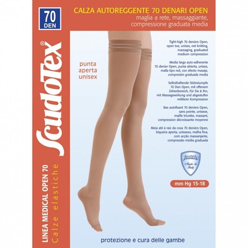 Scudotex S 823 70 DEN VEL.2 AUTOREGGENTE PUNTA APERTA NERO