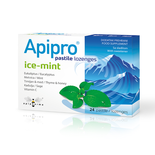 Apipro ice-mint 24 pastile 07/2026