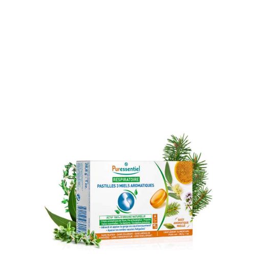 Puressentiel respiratory, pastile s 3 aromatična meda, 18 pastila 09/2026