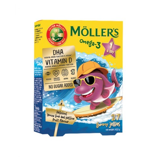 Mollers omega 3 ribice okus limete i marakuje 27 gumenih ribica