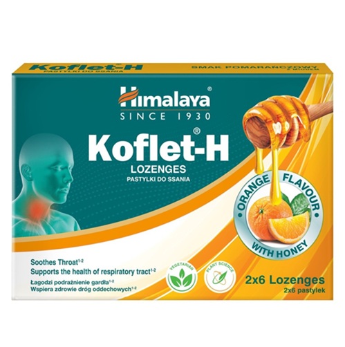 Himalaya koflet-h naranča 12 pastila