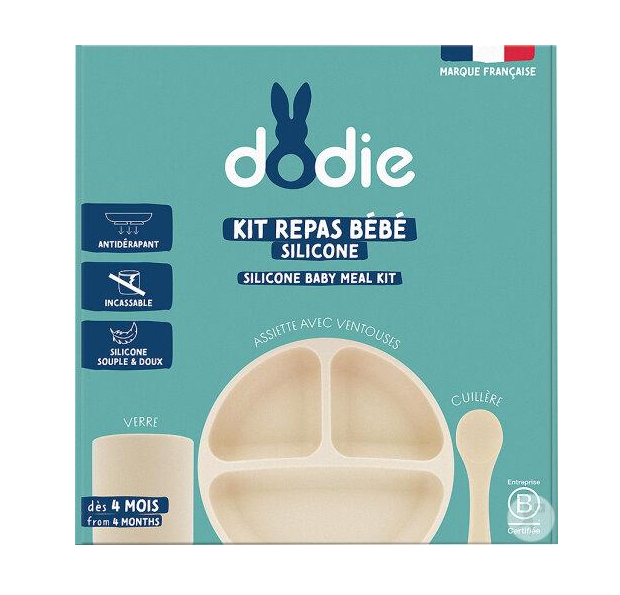 Dodie silikonski set za hranjenje bebe, 4 mj+