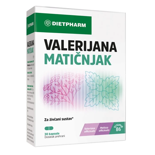 Dietpharm Valerijana Matičnjak za živčani sustav i smanjenje umora 30 kapsula
